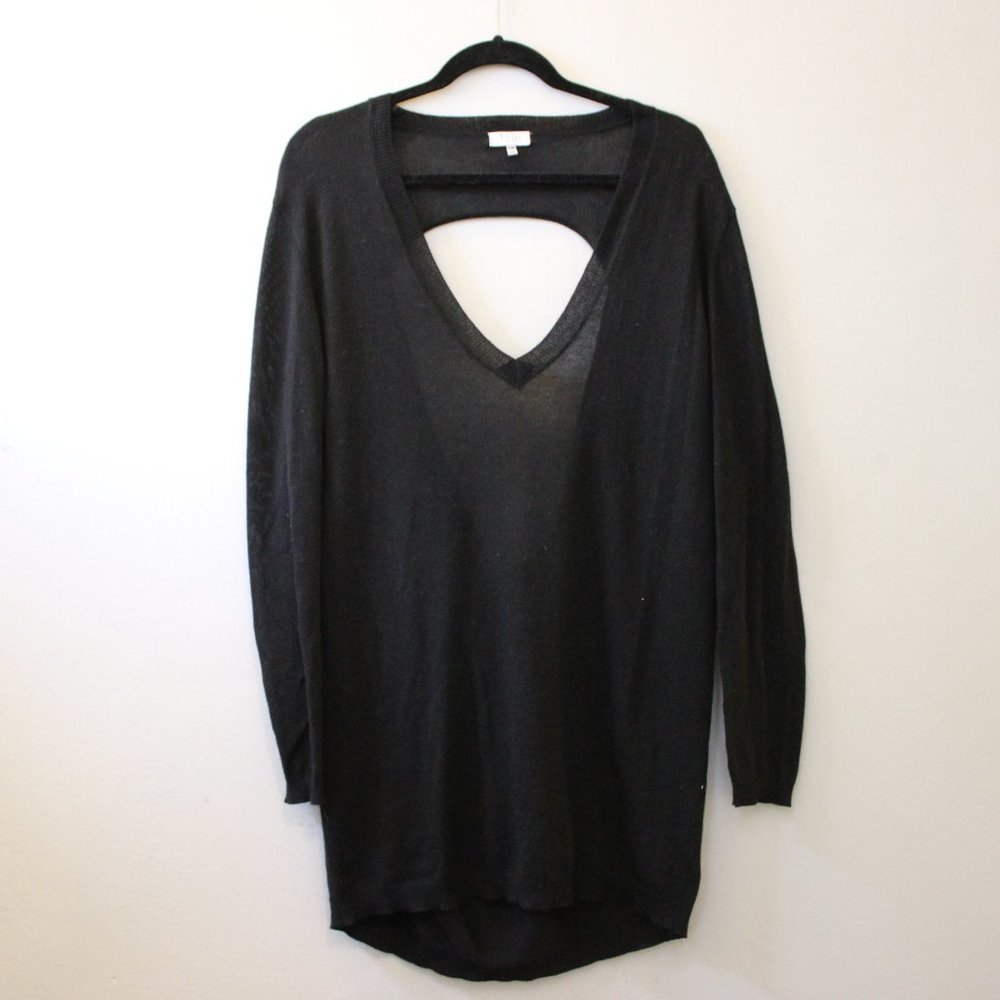 Black Open Back Long Sweater